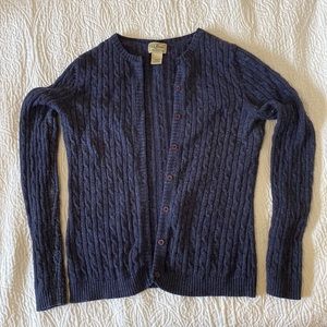 LL Bean cable knit cardigan